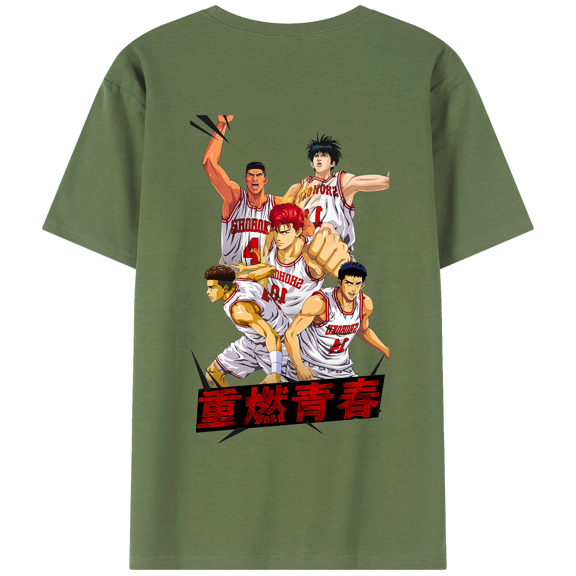 （画像用） SLAM DUNK／スラムダンク 綿100％ メンズ半袖Tシャツ（バックプリント） 通気性